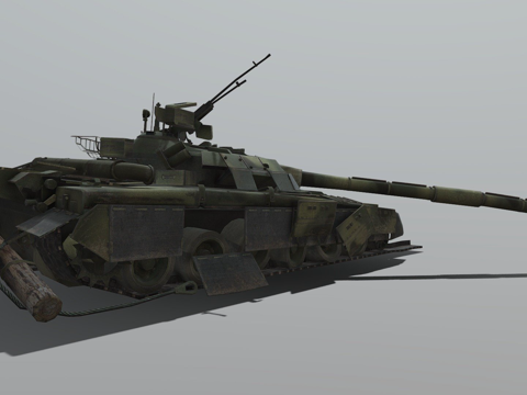  T-80受损3d模型 