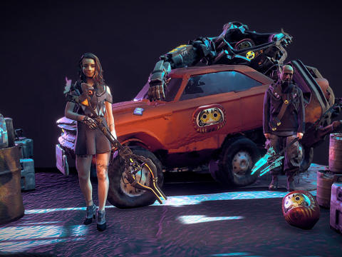  霓虹贫民窟-改装店3d模型 