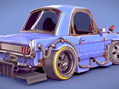  风格化野马3d模型 