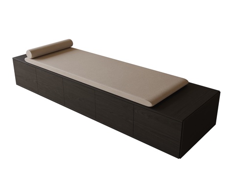 现代飘窗垫su模型