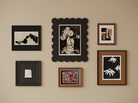 法式挂画su模型