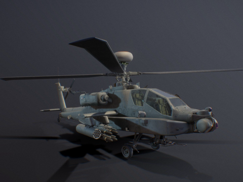  波音AH-64D长弓阿帕奇攻击直升机3d模型 