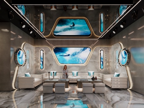  现代风格KTV3d模型 