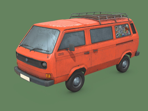  大众T3巴士同步3d模型3d模型 