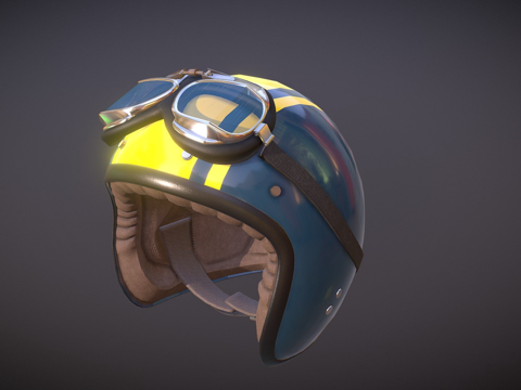  复古 AGV 头盔3d模型 