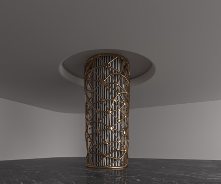  现代柱子3d模型 