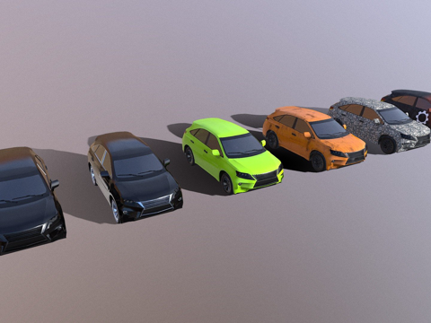  低多边形车辆迷你包 53d模型 