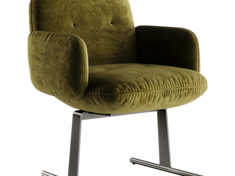  Minotti现代单椅 餐椅 靠背餐椅 沙发椅3d模型 