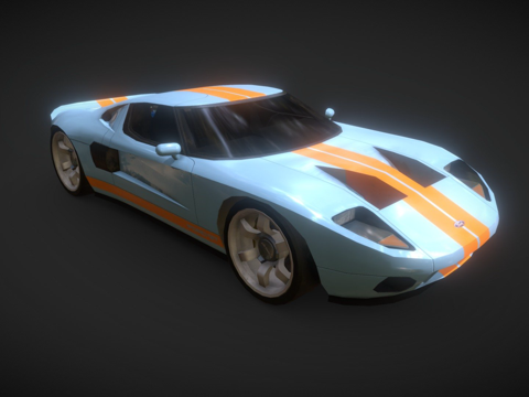  福特GT 2006 - 低多边形3d模型 