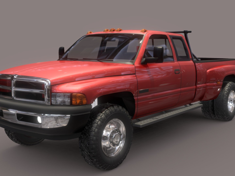  道奇公羊3500双后轮3d模型 