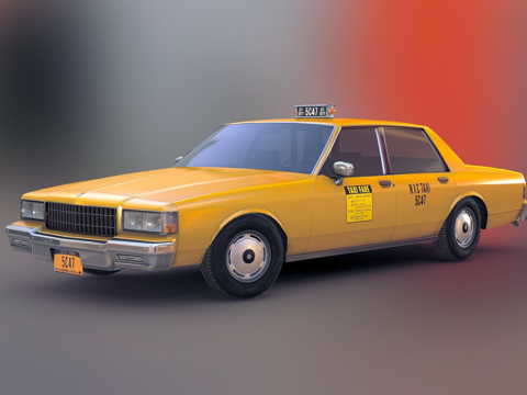  雪佛兰随想曲出租车3d模型 