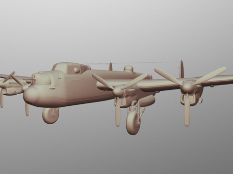  阿芙罗兰开斯特轰炸机1941飞机3d模型 