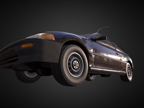  旧汽车掀背车3d模型 