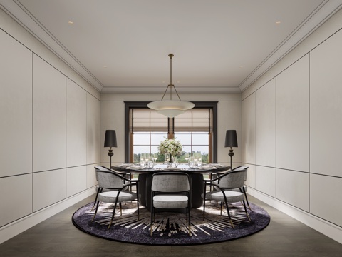  现代餐厅3d模型 