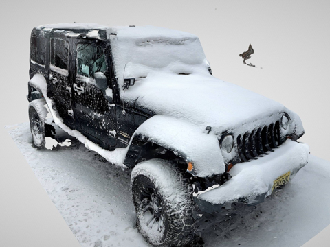  街上积雪的汽车3d模型3d模型 