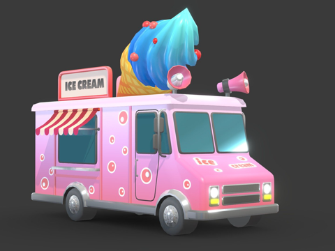  冰淇淋车3d模型 