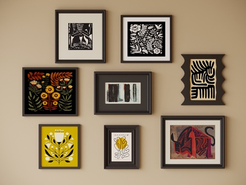 现代挂画su模型