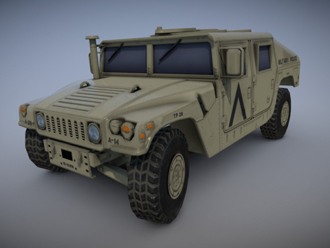  悍马 M1045 军事警察3d模型 