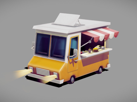  风格化食品卡车 #Sketchfab每周挑战3d模型 