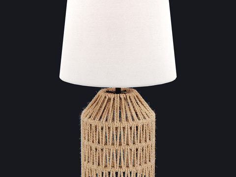  北欧简约台灯 台灯 简约台灯 书房台灯 藤编台灯 灯3d模型 
