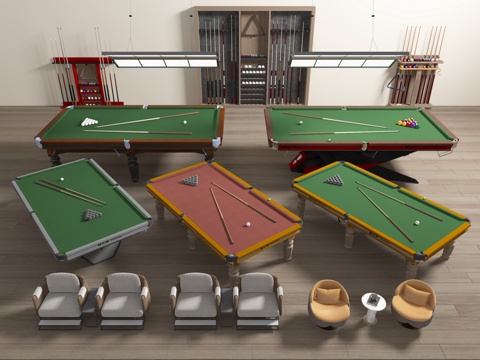  台球桌3d模型 