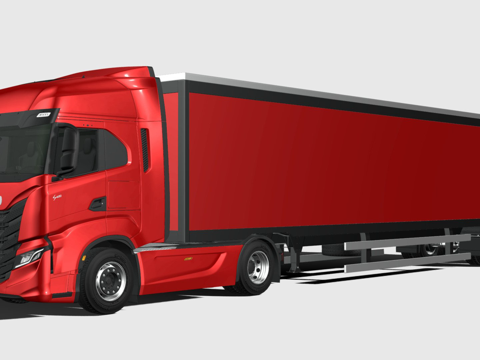  依维柯S路2021拖车3d模型 