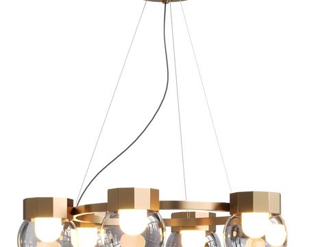  现代简约吊灯 吊灯 简约吊灯 轻奢吊灯 餐厅吊灯 客厅吊灯3d模型 