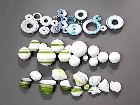  墙饰组合 背景饰品3d模型 