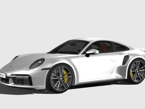  保时捷911 Turbo S 2021低多边形3d模型 