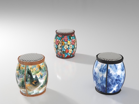  现代凳子3d模型 