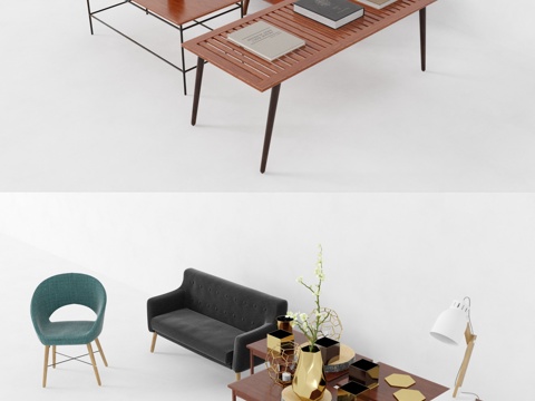  欧式古典桌椅组合 摆件 装饰品 陈设品 休闲椅 沙发 沙3d模型 