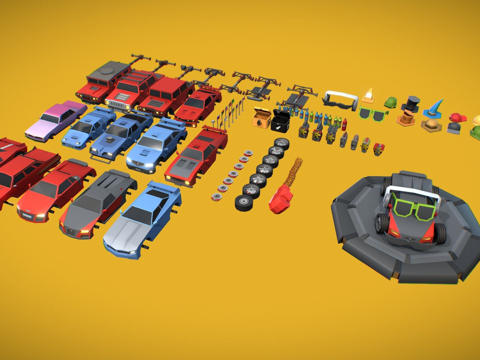  打包车-低多边形3d模型 