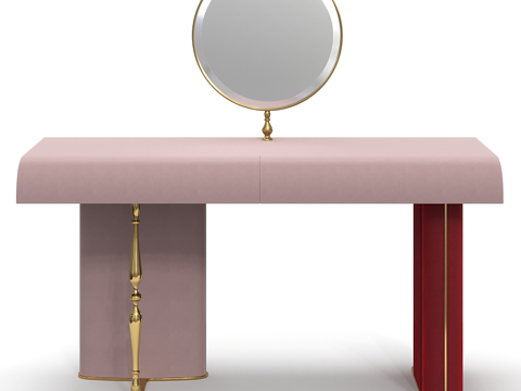  现代简约梳妆台 梳妆台 简约梳妆台 镜子 装饰镜子3d模型3d模型 