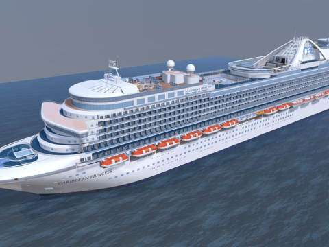  加勒比公主号游轮3d模型 