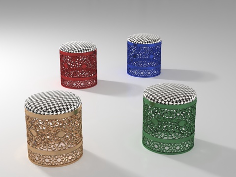  现代凳子3d模型 