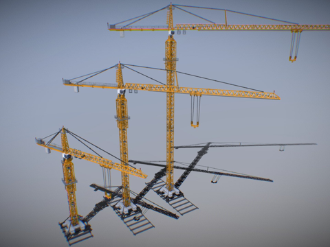  利勃海尔630 EC-H 40塔式起重机（黄色）3d模型 