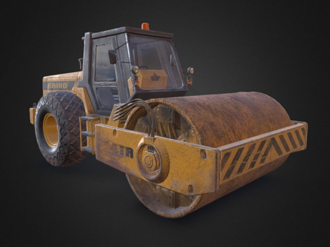  压路机3d模型 