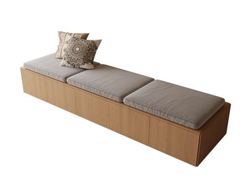 现代飘窗垫su模型