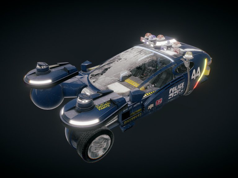  洛杉矶 2019 - 警用旋转车 (高多边形)3d模型 