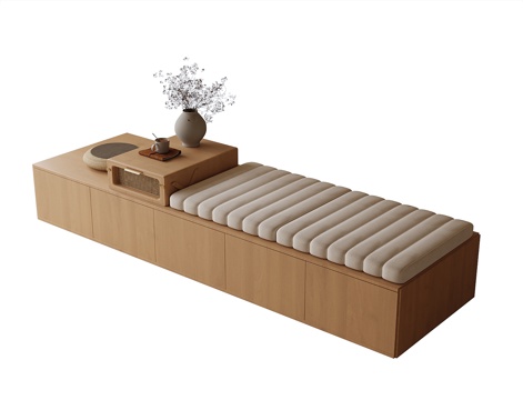 现代飘窗垫su模型