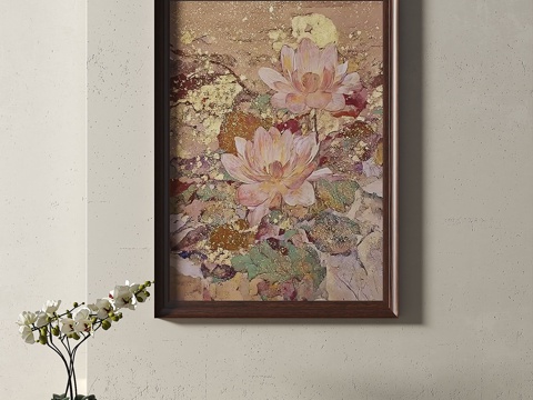  中古，复古，新中式，装饰画3d模型 