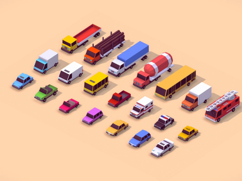  Polygonia 城市汽车包3d模型 