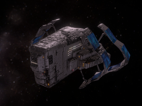  太空货船运输船3d模型 