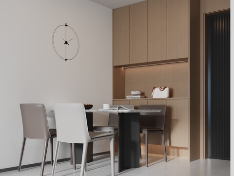  现代餐厅3d模型 