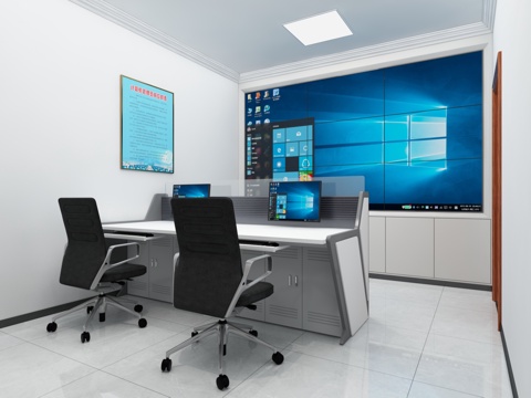 监控室3d模型 