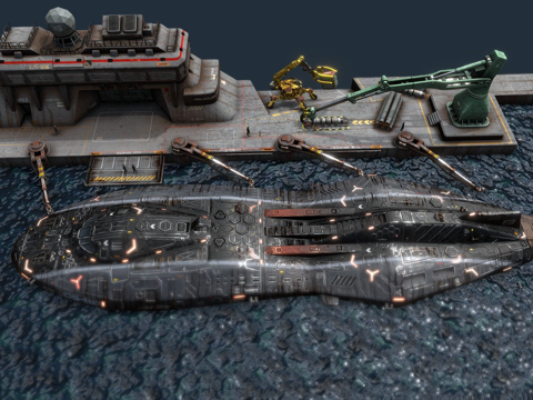  科幻潜艇=类型-9=级3d模型 