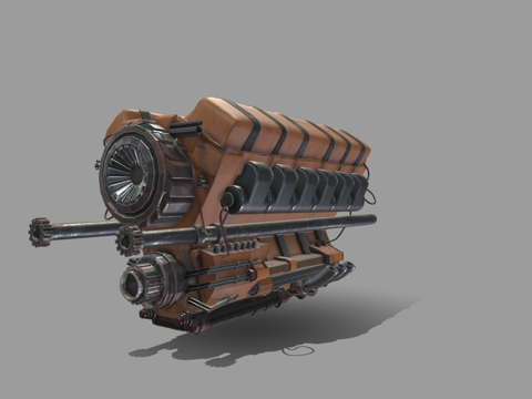  摩托车引擎3d模型 