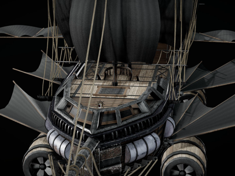  动画飞行海盗船3d模型 