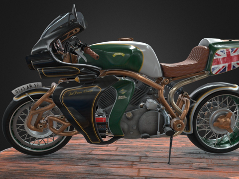  文森特喷气王子1967梦想摩托车3d模型 