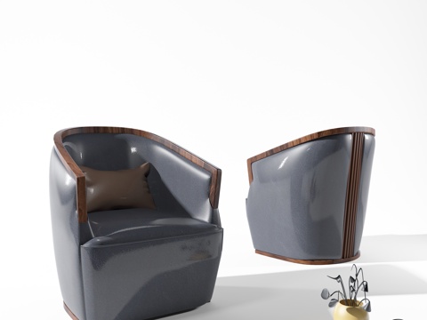  新中式休闲椅沙发3d模型 